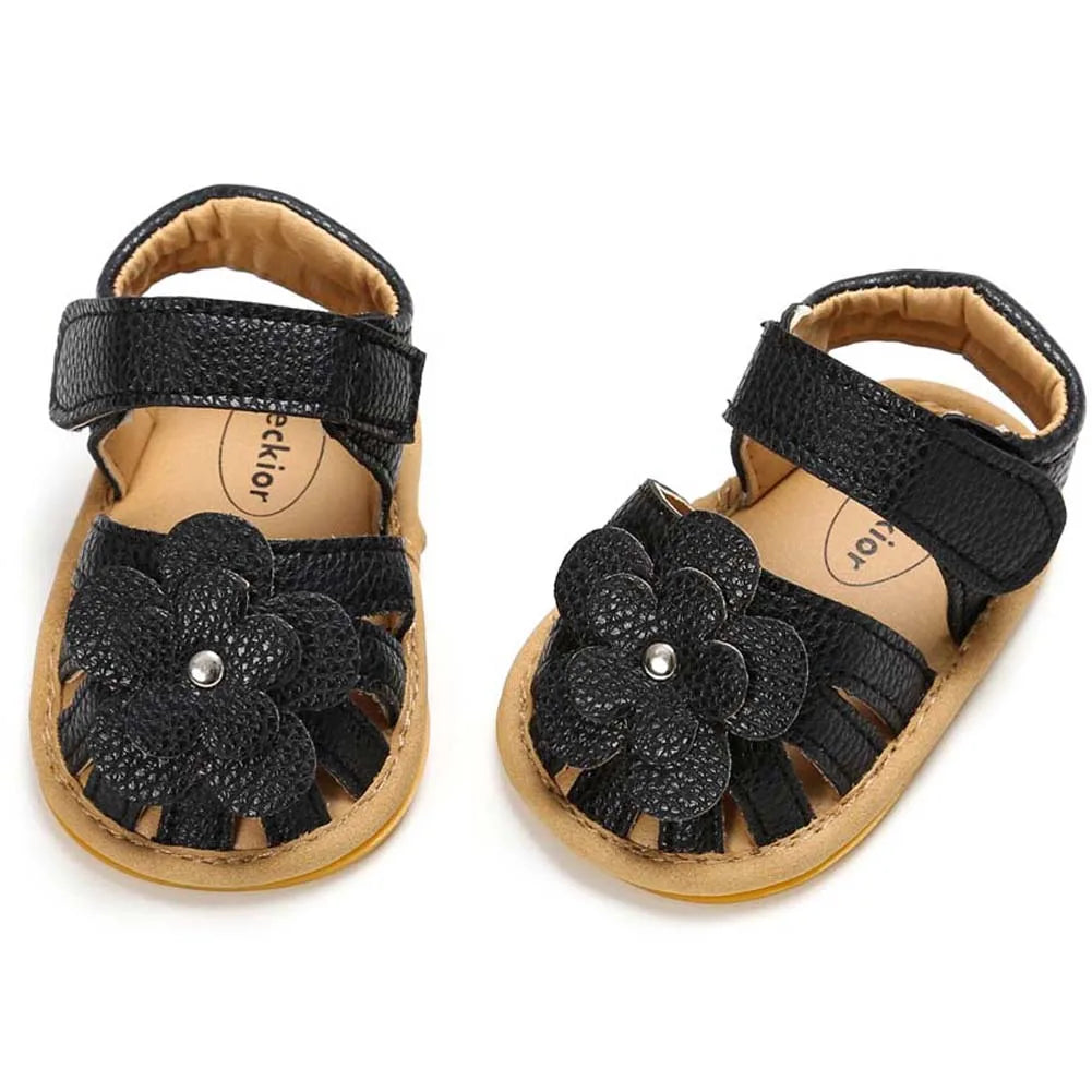 Infant Baby Girls Beach Sandals Flats and Soft Sole Non-slip Flower - Uniq Niche