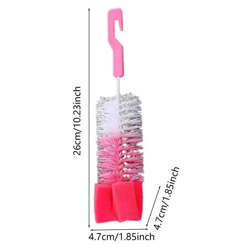 Baby Bottle Brush Multi-Purpose Long Handle Fine Hair Sponge Cleaning - Uniq Niche