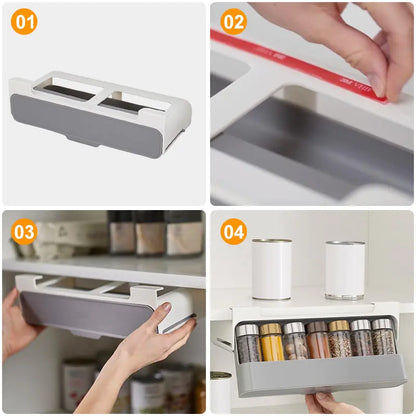 Self-adhesive Spice Organizer Rack - Uniq Niche