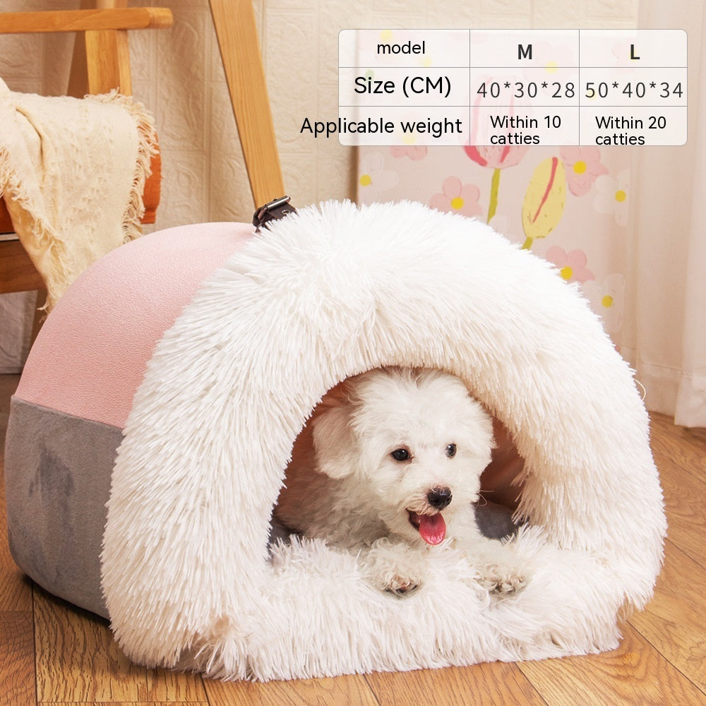 New Splice Portable Pet Nest Portable Autumn And Winter Warm Dog Nest Moisture-proof Long Fur Cat Nest Cross Border Pet Nest - Uniq Niche