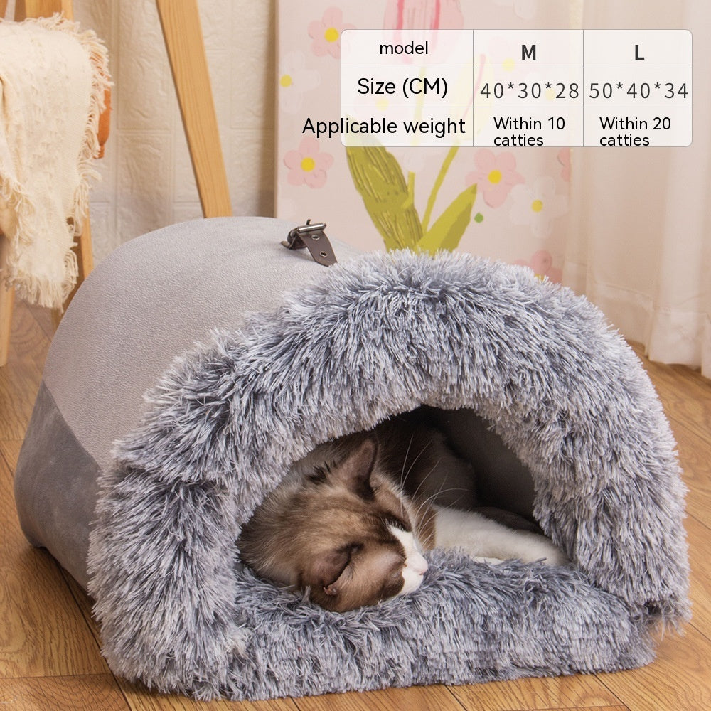 New Splice Portable Pet Nest Portable Autumn And Winter Warm Dog Nest Moisture-proof Long Fur Cat Nest Cross Border Pet Nest - Uniq Niche