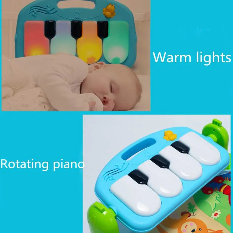 Baby Music Puzzle Play Mat: Educational Keyboard Carpet with Rack Toys for Infant Fitness and Crawling - Uniq Niche