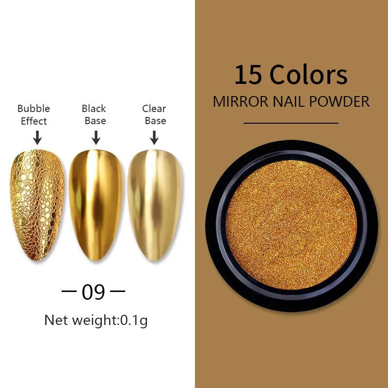 Metallic Mirror Nail Art Pigment Powder - Uniq Niche